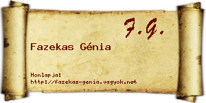 Fazekas Génia névjegykártya